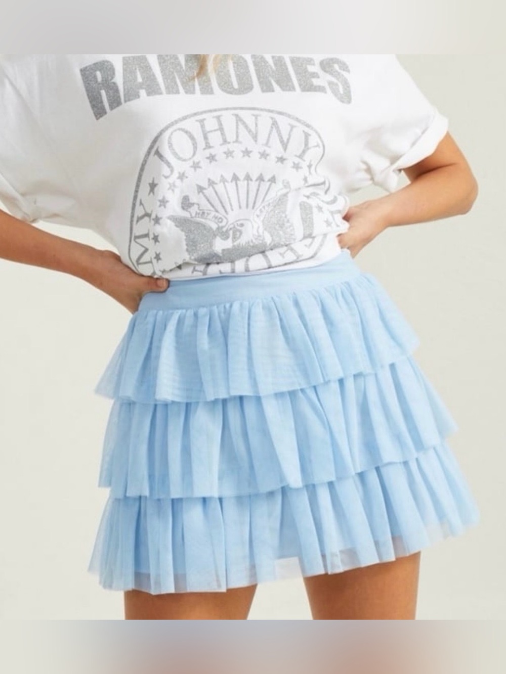 Altar'd State Baby Blue Mini Skirt Small